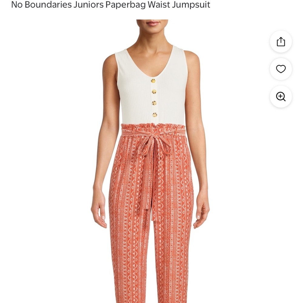 No Boundaries Paperbag Waist Jumpsuit Juniors Boho Summer Casual Outfit